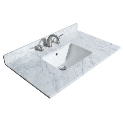 36'' Marble Single Bathroom Vanity Top with Sink
