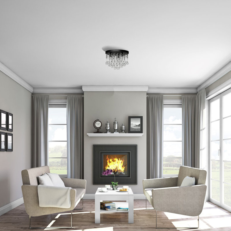 Plafonnier encastré 16 po 2 lumières Derith, H 8,27 po x l 12 po x P 12 po