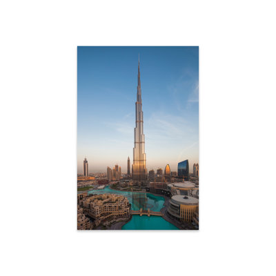 ÉAU, centre-ville de Dubaï. Paysage urbain avec Burj Khalifa par Walter Bibikow - impression sans cadre