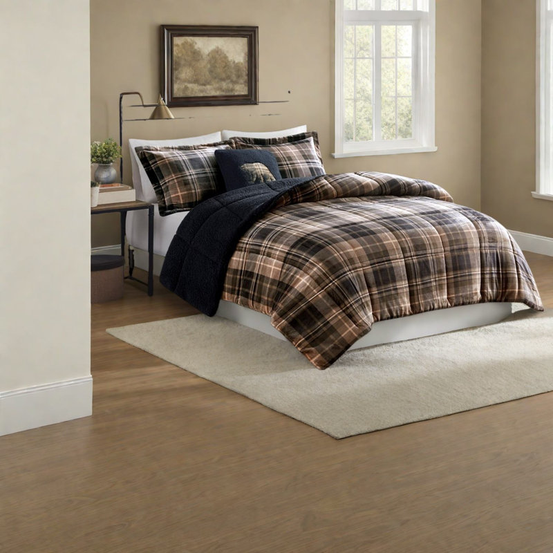 Cozy Plush Sherpa Bedding Sets, Full Queen Rustic Style For Home