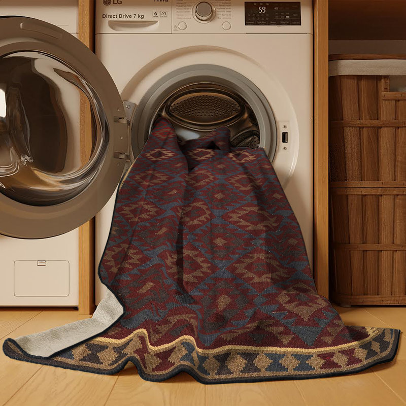 Tapis traditionnel 100% lavable à la machine, Rectangle 5 pi x 7 pi