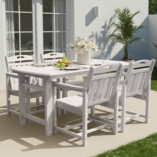 Rectangular 4-People Patio Dining Set With Umbrella Hole