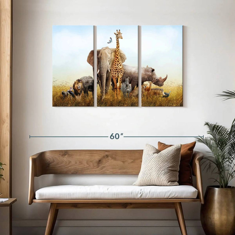 Animaux de safari kényans, H 28 po x l 45 po