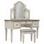 Ensemble coiffeuse avec tabouret et miroir Heraldas