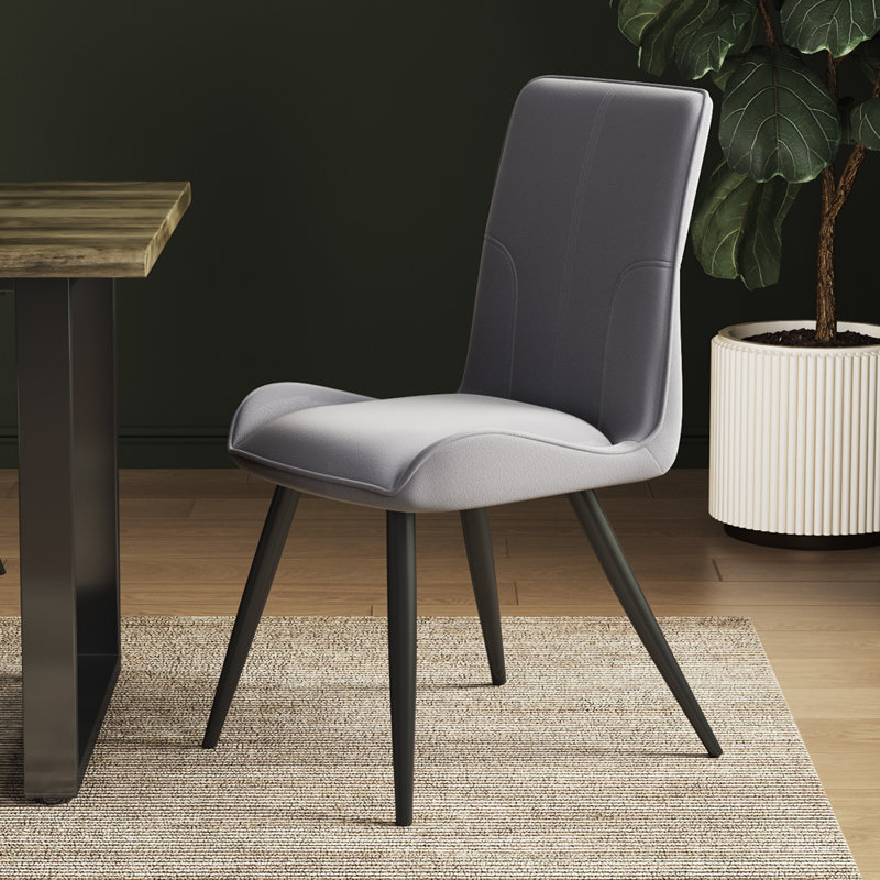Radom 0cm H Velvet Upholstered Side Chair in Gray