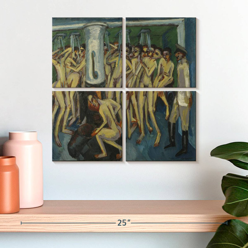 Artillerymen In The Shower, 18" H x 18" W