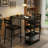 36" Counter Height Dining Table Set for 2 with Upholstered Bar Chairs & Storage Shelves, Space-Saving for Small Space, Apartment, Studio-475418217