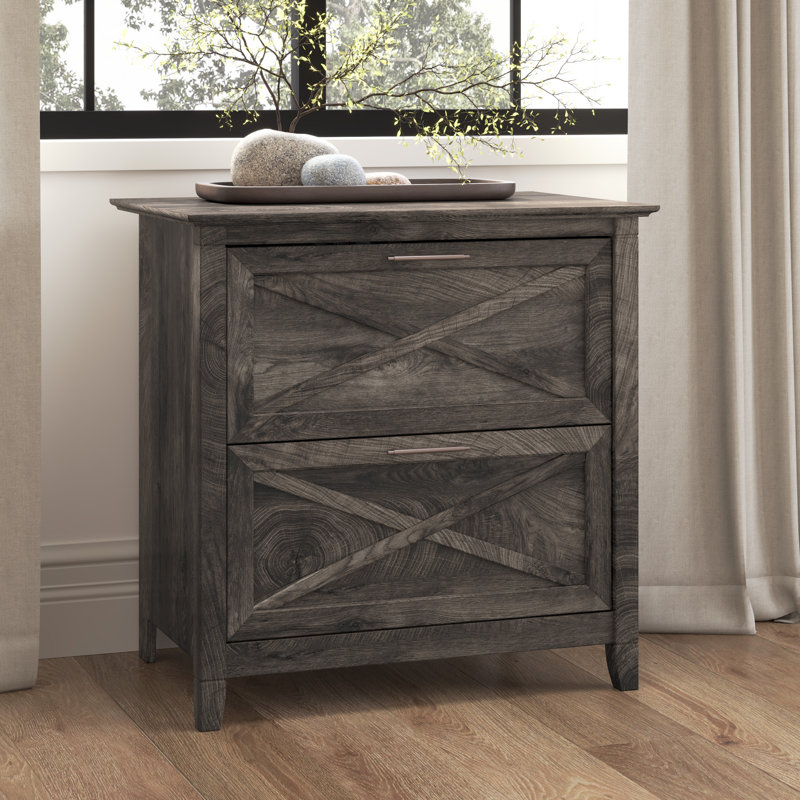 Kaionna 30'' Wide 2 -Drawer File Cabinet, Dark Gray Hickory