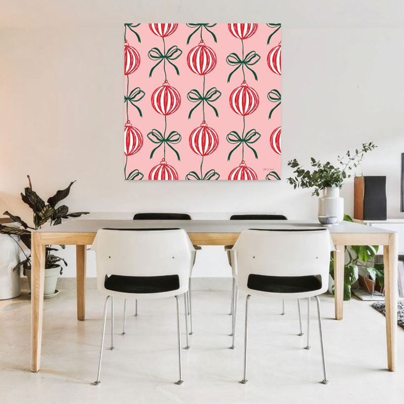 Art contemporain de Noël avec foyer et arcs contemporain, H 36 po x l 36 po