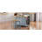 53Inch Large Kitchen Island With Drop Leaf,Power Outlet,Door Internal Storage Rack,Rolling Kitchen Cart On 5 Wheels With 5 Open Side Racks For Kitchen,Grey Blue-1572840197