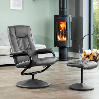 Oundle Swivel Based Based Recliner and Footstool - Cream