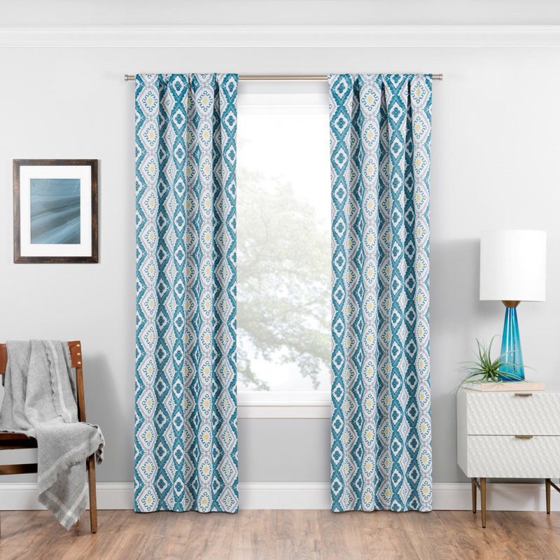 Isante Blackout Curtain Single Panel, 37" W x 84" L, Teal