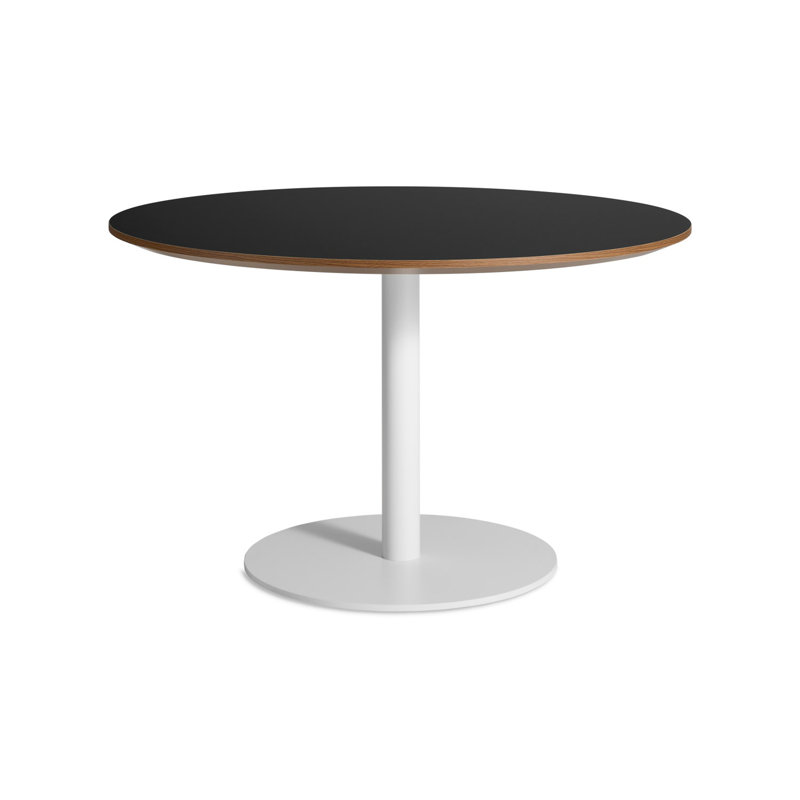 Easy Round Dining Table, 29" H x 48" W x 48" L, Walnut, Matte White