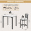 Ensemble 5 pièces de table de salle à manger carrée, mobilier de table de cuisine moderne de style Mid-Century pour la salle à manger, coin-repas, plateau compact avec panneau de particules, 4 chaises rembourrées en velours, structure en métal-1121444531