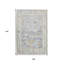 Tapis floral ivoire et gris anthracite 9 pi x 13 pi