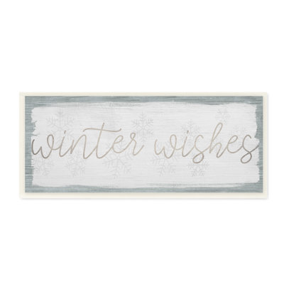 «Rustic Winter Wishes Sentiment Soft Snowflake» - Art textuel