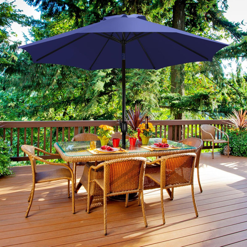 Earnistine 230cm Tilt Market Parasol, Navy
