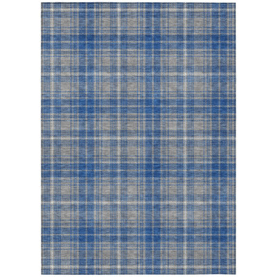 Tapis intérieur gris lavable à carreaux gris 5 pi x 8 pi