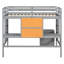 Lit mezzanine gris avec bureau et 2 tiroirs - crée un tableau d'écriture simple en bois-118033807-118033806