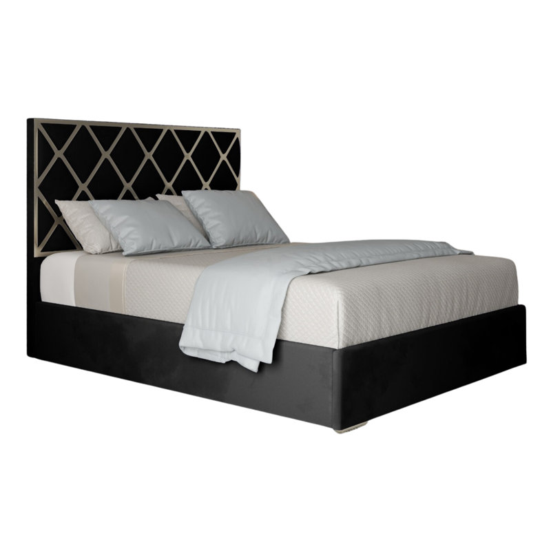 Anatalia Upholstered Bed, Single (3'), Black