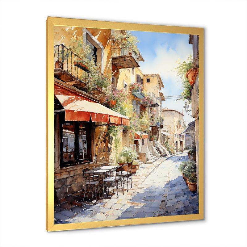"Italian Village Essence 2", H 20 po x l 12 po x P 1 po, Cadre doré simple
