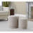 Ottoman Set In Light Brown Fabric