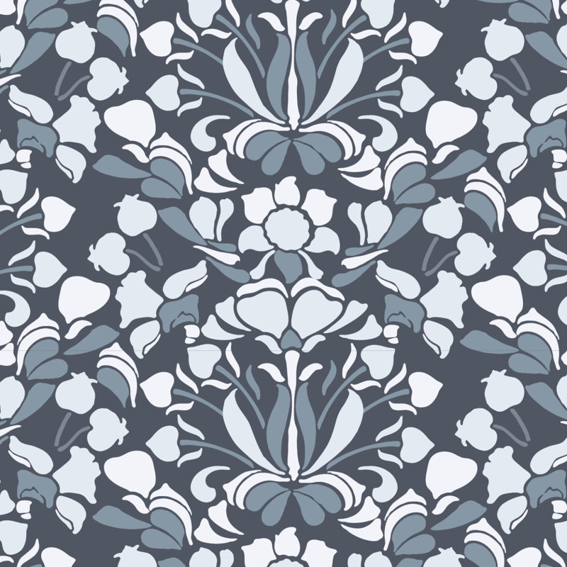 Nomad Snapdragon 10' L x 24" W Wallpaper Tile, Blue/Gray, Faux Grasscloth, Non-pasted