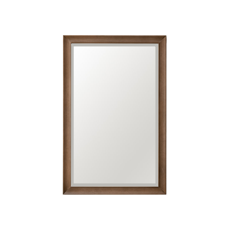 Glenbrooke Solid Wood Wall Mirror, 38" x 26", Whitewashed Walnut