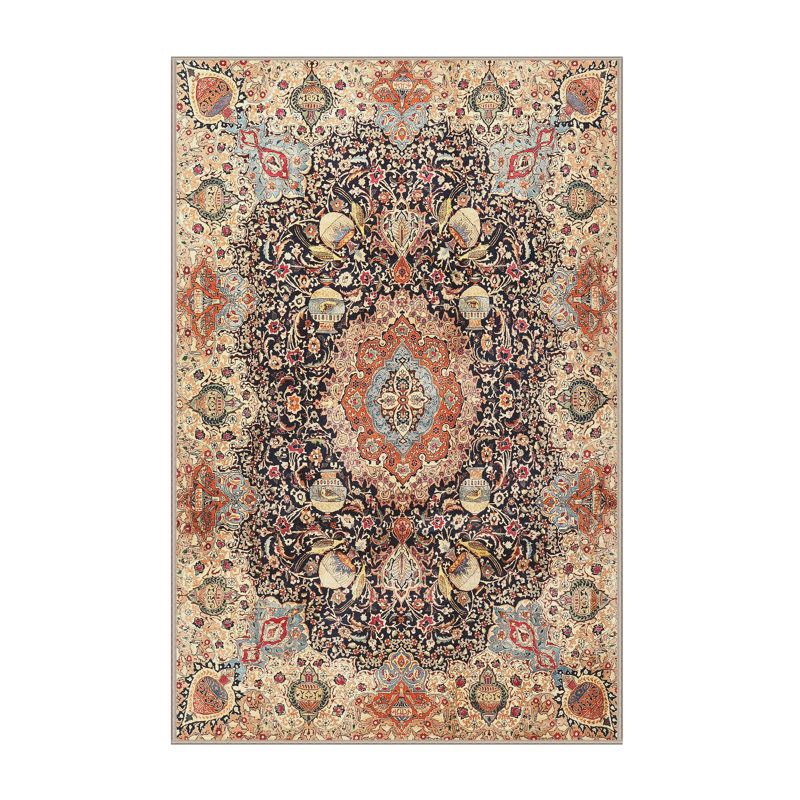 Tapis oriental en laine beige / rouge, Rectangle 7 pi x 10 pi
