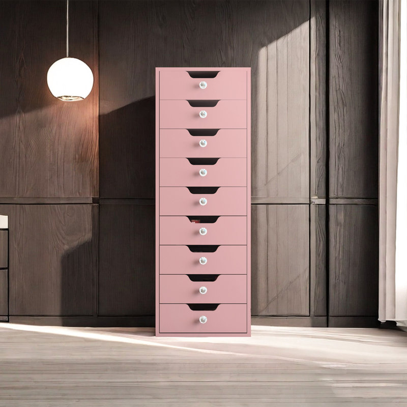 Commode 9 tiroirs Nuaymah, Rose