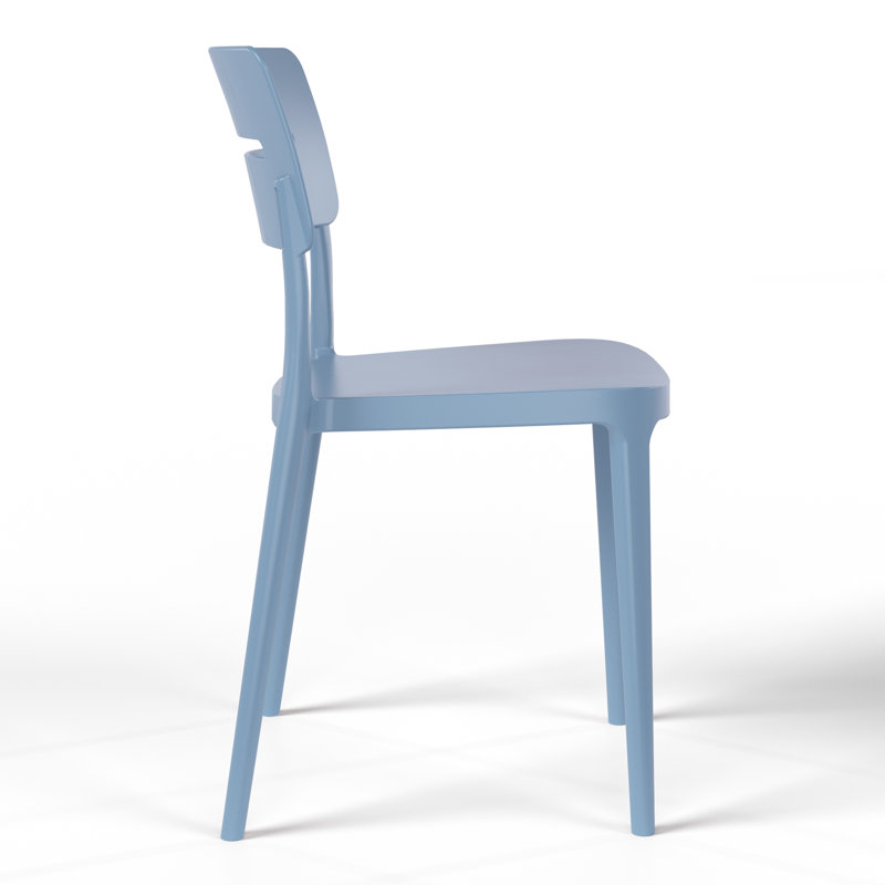 Chaise de salle à manger d'extérieur empilable (ensemble de 2), Bleu