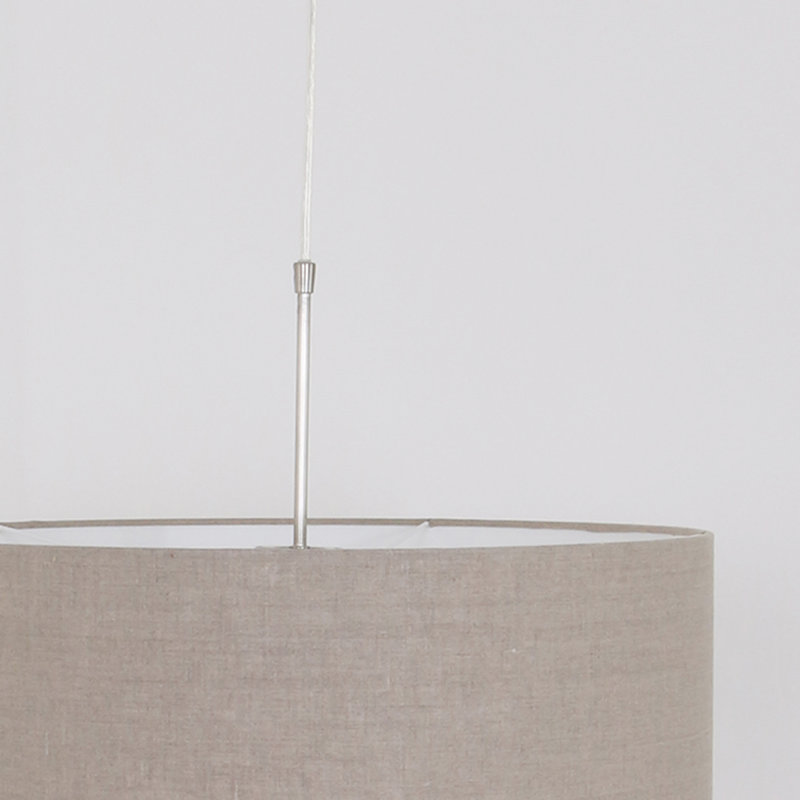 Ellington 1 - Light Silver Drum Pendant, Light brown