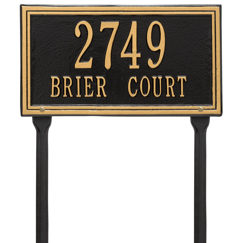 Plaque d'adresse sur 2 lignes Double Line, Noir et or, Oui