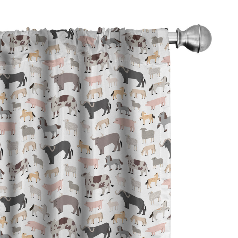 Cattle Semi-Sheer Rod Pocket Curtain Panels, 28" x 84"