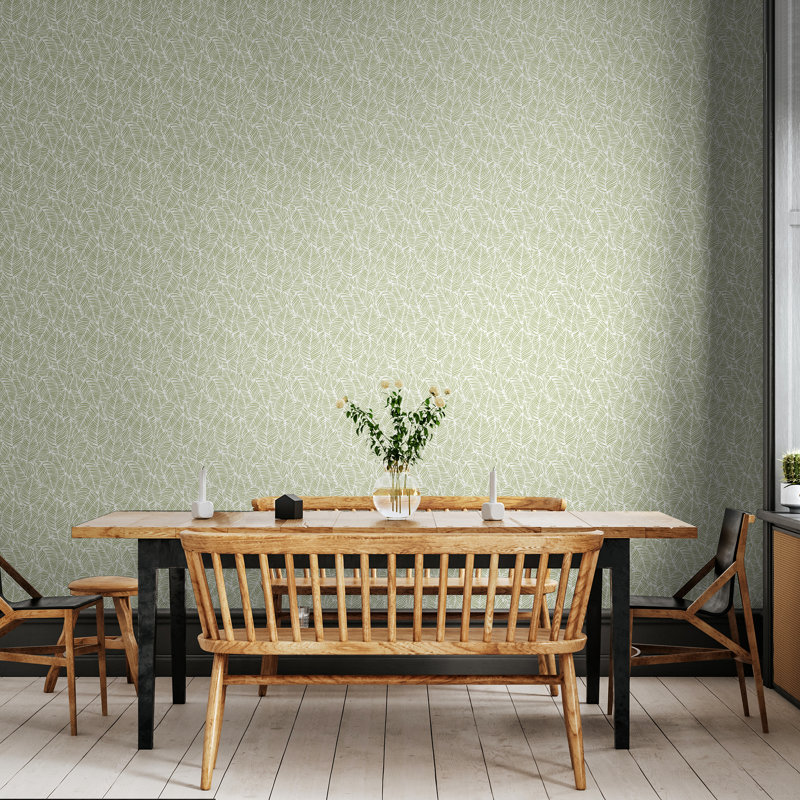 Zebra Leaf - Duck Egg Blue 10m Wallpaper, Green Animal Print