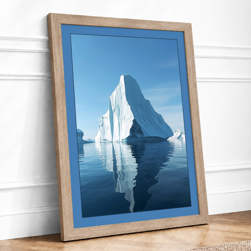 Arctic Iceberg Minimalist - Print, A2 - 59.4 x 42.0 cm, Oak
