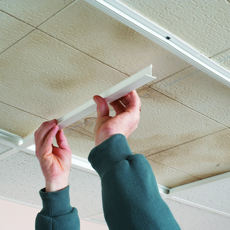 White and Black PVC Surface Mount Ceiling Grid Kit