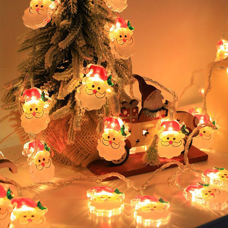 Christmas Lights Decorations, 9.8ft 20 LED Battery(Not Include) Operated Christmas Santa Claus Light String, Waterproof Xmas Fairy Lights for Holiday Party Indoor Outdoor Home Decor
