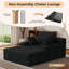 Fauteuil lounge Cloud surdimensionné de 137 cm (54 po), sans os, en flanelle côtelée avec 3 coussins, noir, aucun assemblage requis