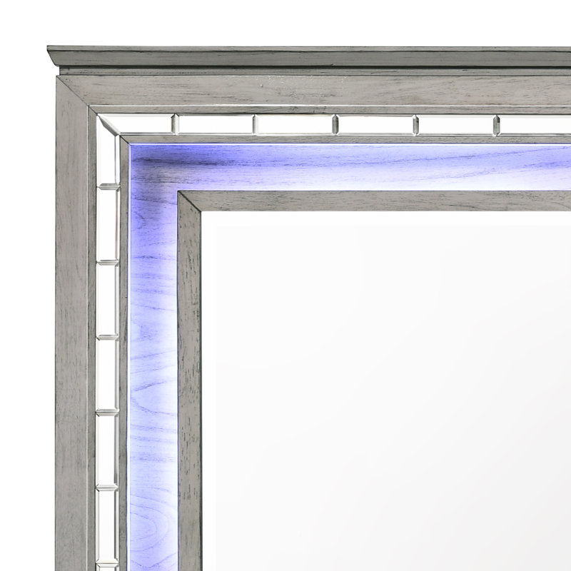 Miroir avec DEL, chêne gris clair