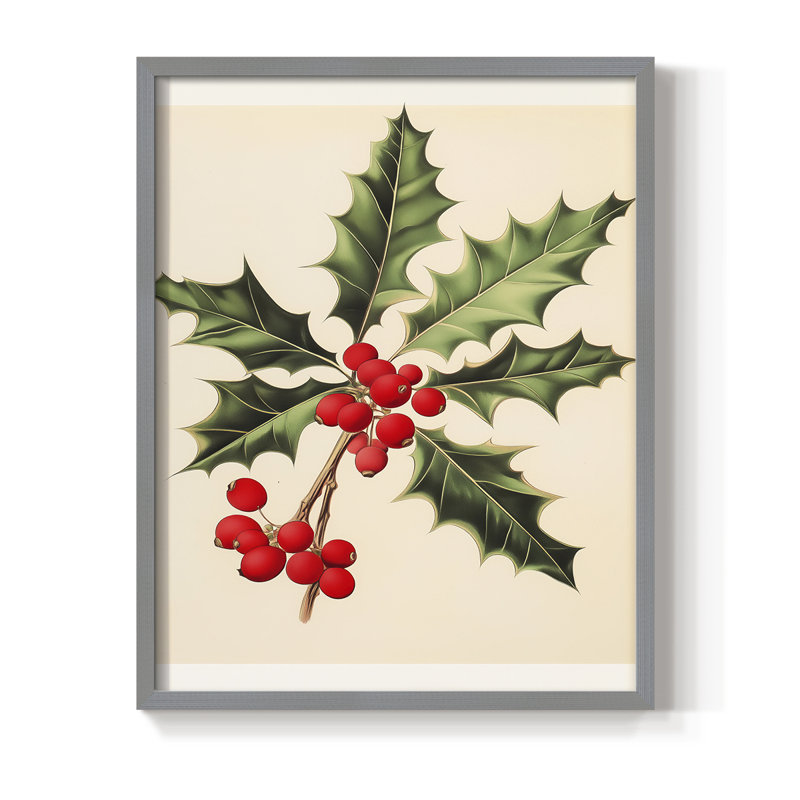 Art des Fêtes de Noël - série 2 - CCXLIV, reproduction encadrée - bois massif, H 11 po x l 9 po, Gris