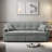 3 In 1 Convertible Sleeper Sofa Bed With Reclining Backrest, Pillows And Side Pockets-587081242