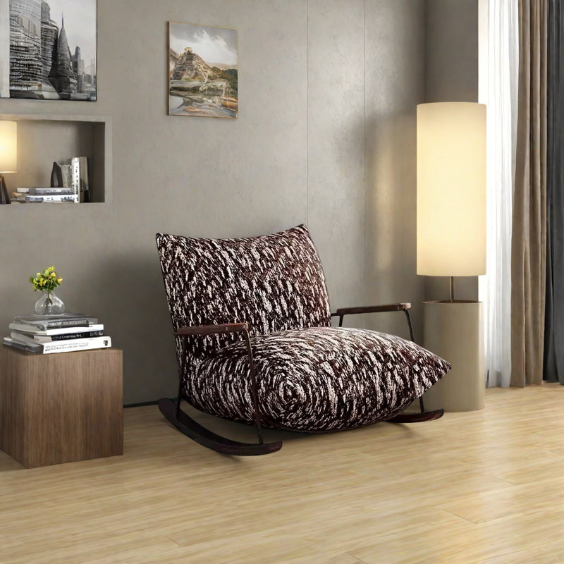 Chaise berçante confortable et ergonomique, Blanc/rouge