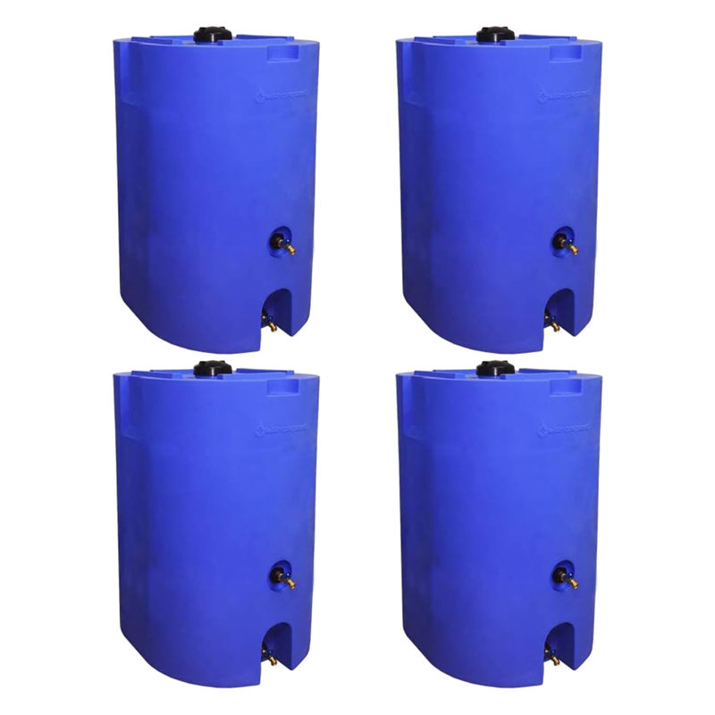 Réservoir d'eau utilitaire empilable WaterPrepared de 160 gallons avec grand bouchon (paquet de 4)