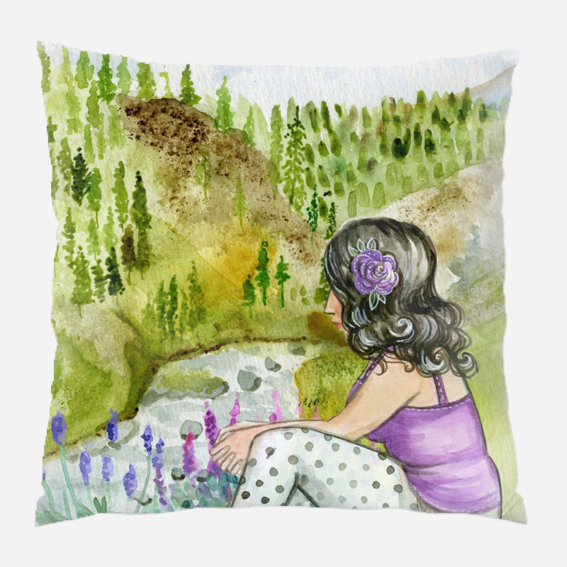 Coussin de fille fille Bushong, Microsuède, Intérieur