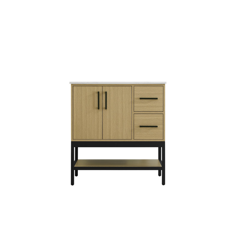Meuble-lavabo simple 32 po, Brun miel