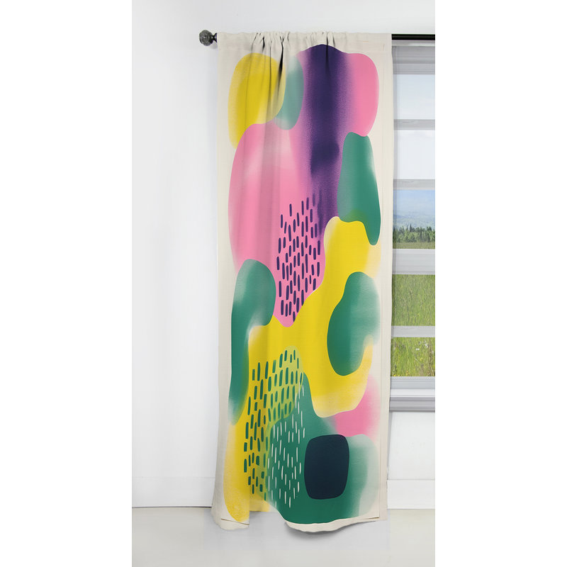 Thack - Rideau occultant abstrait - 1 panneau, L 52 po x L 63 po