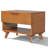Ulmer Mid-Century Modern Wood Nightstand with Drawer and Open Shelf, Bedside Table with Solid Wood Legs