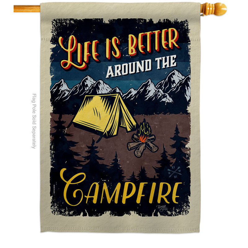 Drapeau de jardin Better Campfire, H 40 po x l 28 po