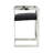 Kenzie Counter Stool with Footrest - Faux Leather Counter Stool – Modern Upholstered Counter Height Seating with Steel Metal Legs -Vegan/Faux Leather - Black and Silver Counter Stool-33064624-33064625-47946584